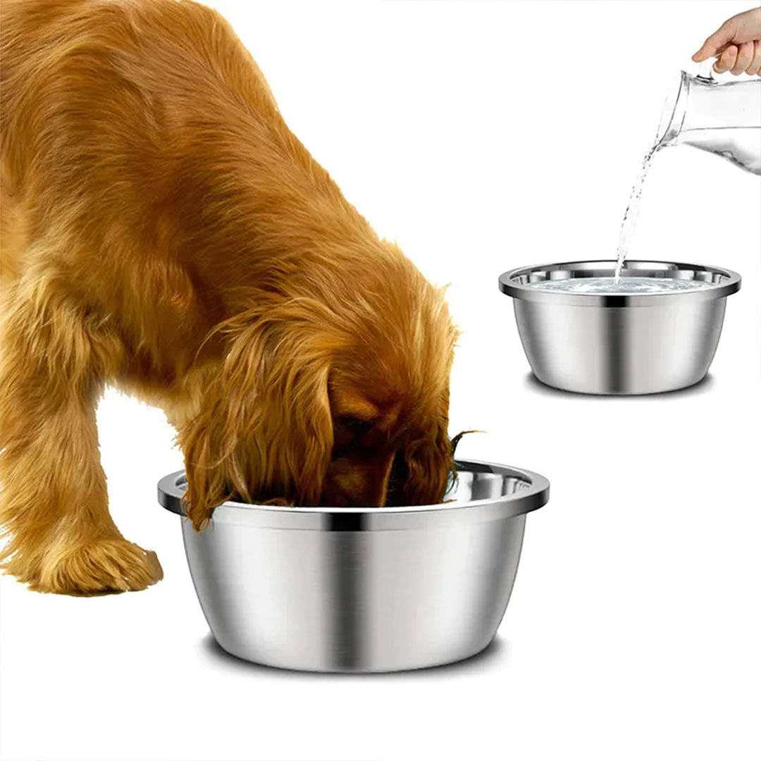 PetAffairs Smooth Edge Stable Bottom Stainless Steel Pet Bowls