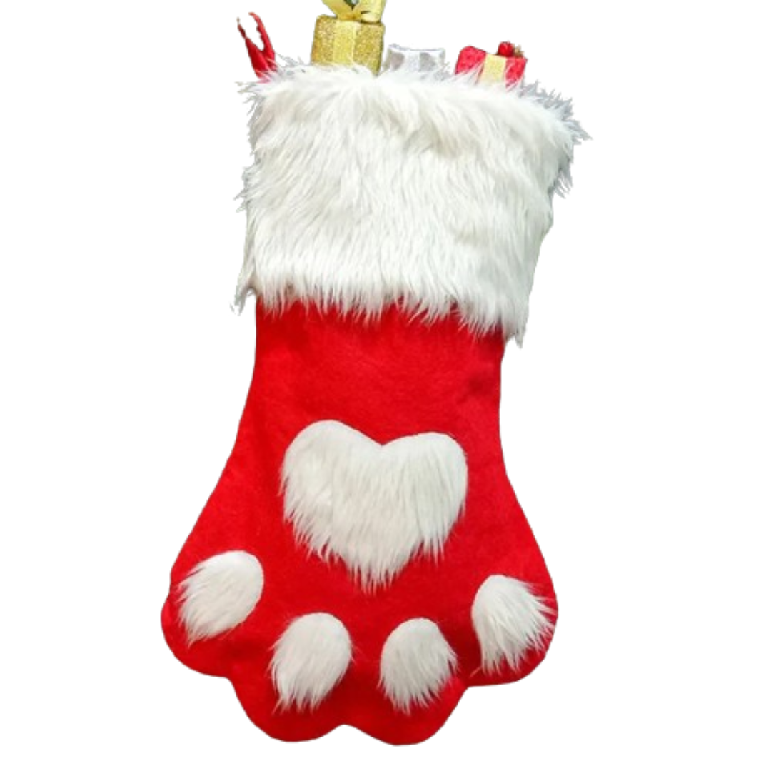 PetAffairs Christmas Gift Plaid Paw Stocking