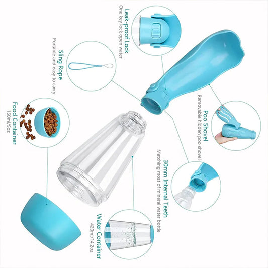 PetAffairs Portable Dog Water Bottle and Food Storage for Travel