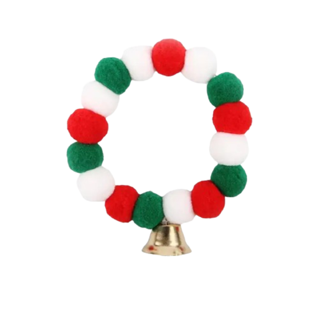 PetAffairs Christmas Plush Ball Necklace