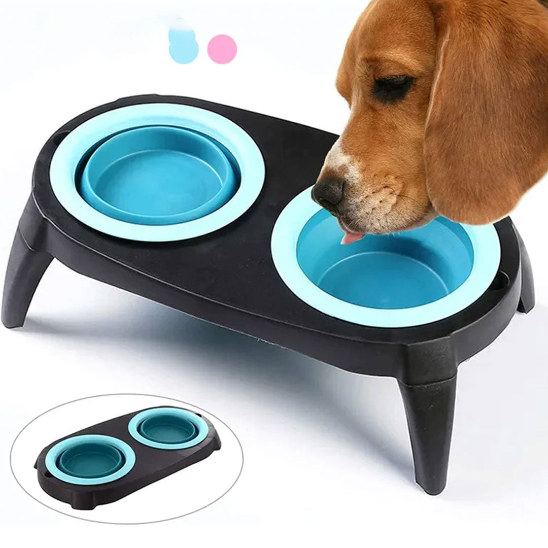 PetAffairs Folding Dog Bowl Stand for Eco-Friendly Feeding