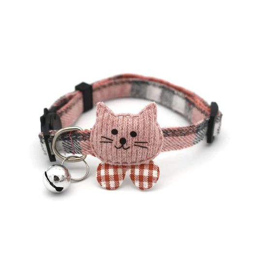 Safe Checkered Pet Collar with Bell