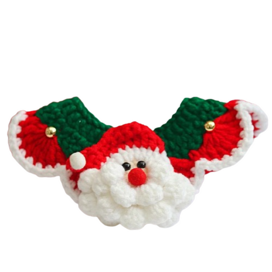 PetAffairs Santa Claus Elk Pattern Christmas Wool Collar