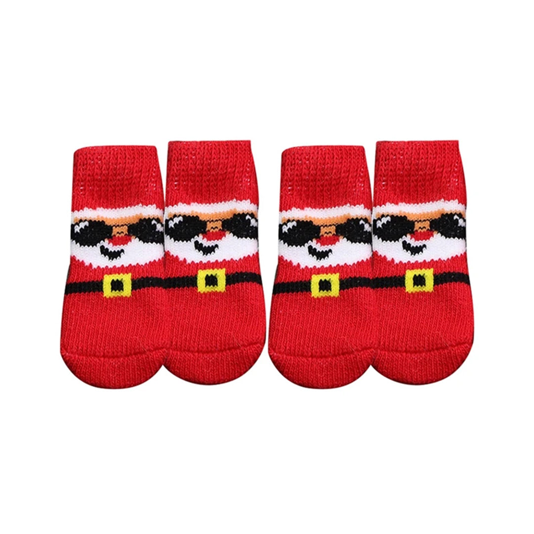 PetAffairs 4pcs Christmas Winter Pet Socks