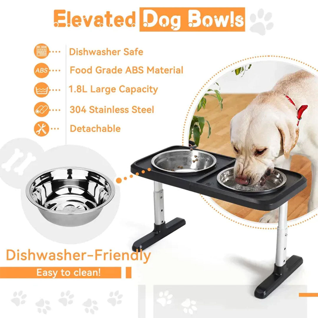 PetAffairs Adjustable Large Dog Bowls with Nonslip Stand