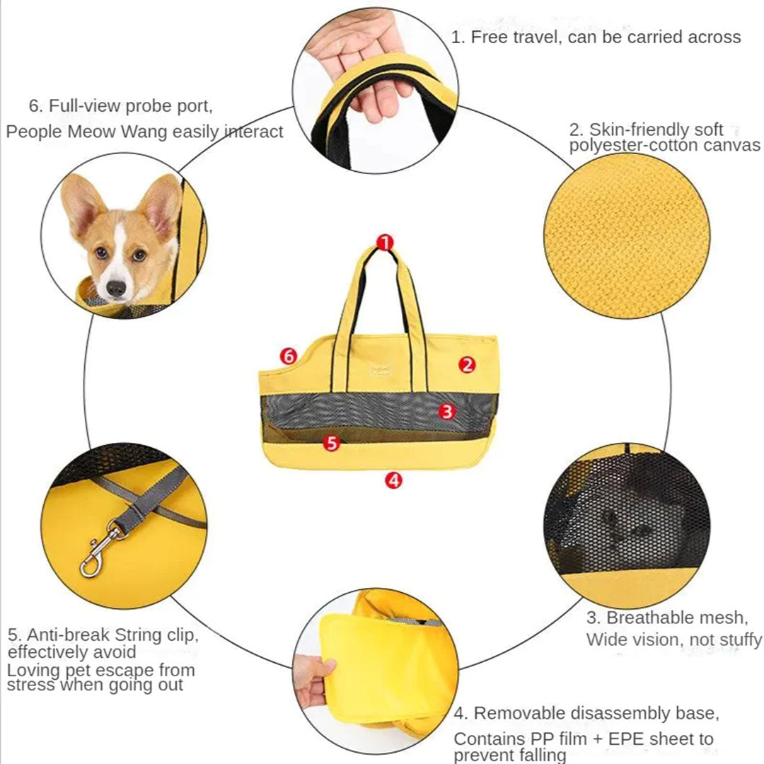 PetAffairs Canvas Pet Carrier Handbag