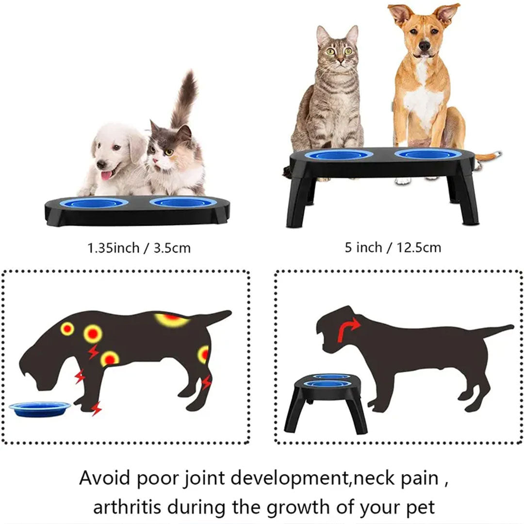 PetAffairs Folding Dog Bowl Stand for Eco-Friendly Feeding