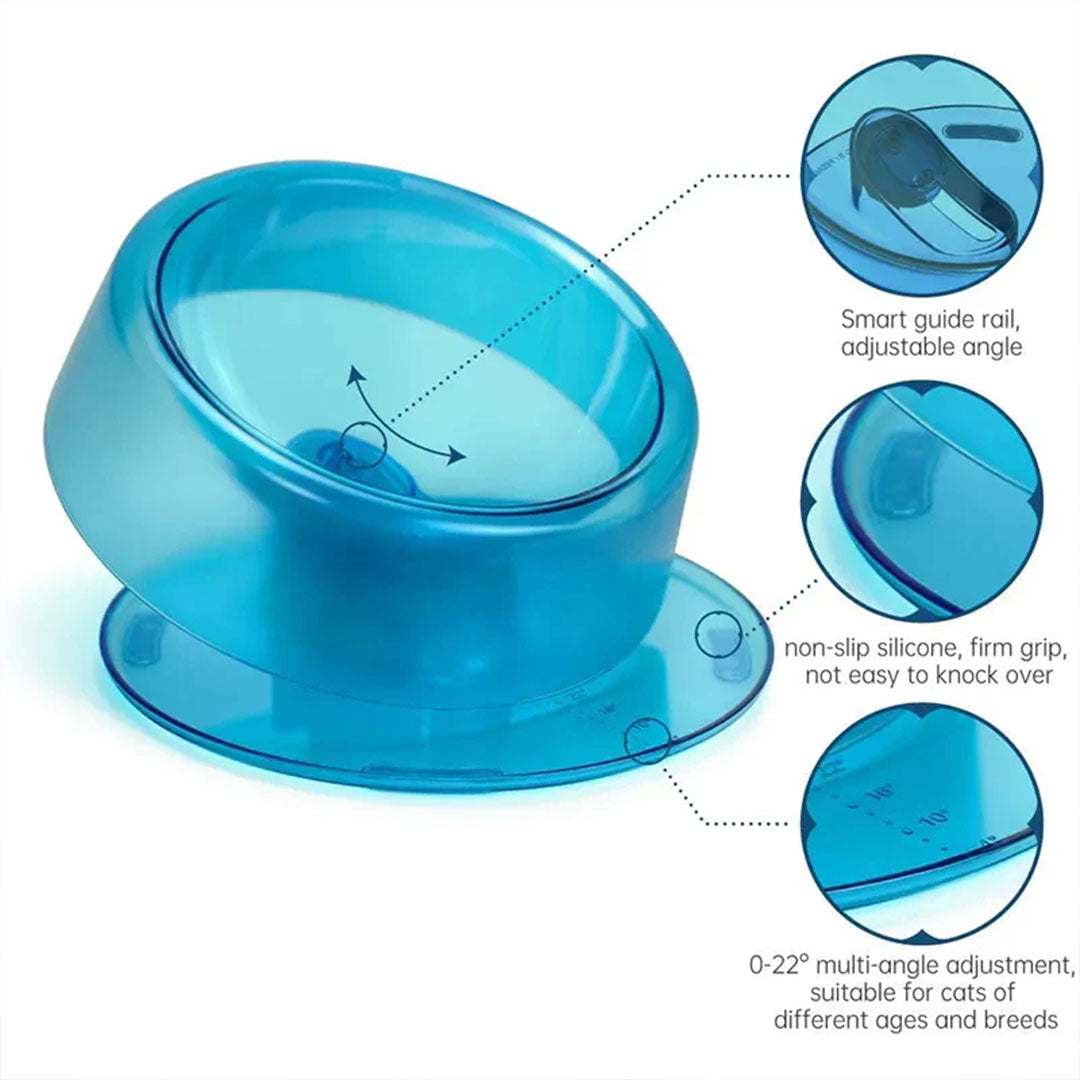 PetAffairs Adjustable Tilted Cat Bowls for Small Pets