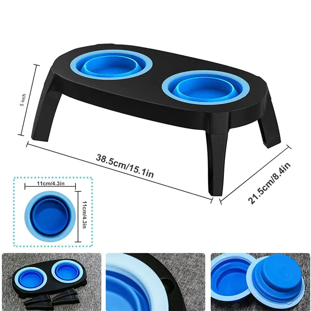 PetAffairs Folding Dog Bowl Stand for Eco-Friendly Feeding