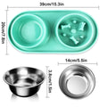 PetAffairs 2-in-1 Stainless Steel Slow Eating Dog Bowl with Detachable No-Spill Design