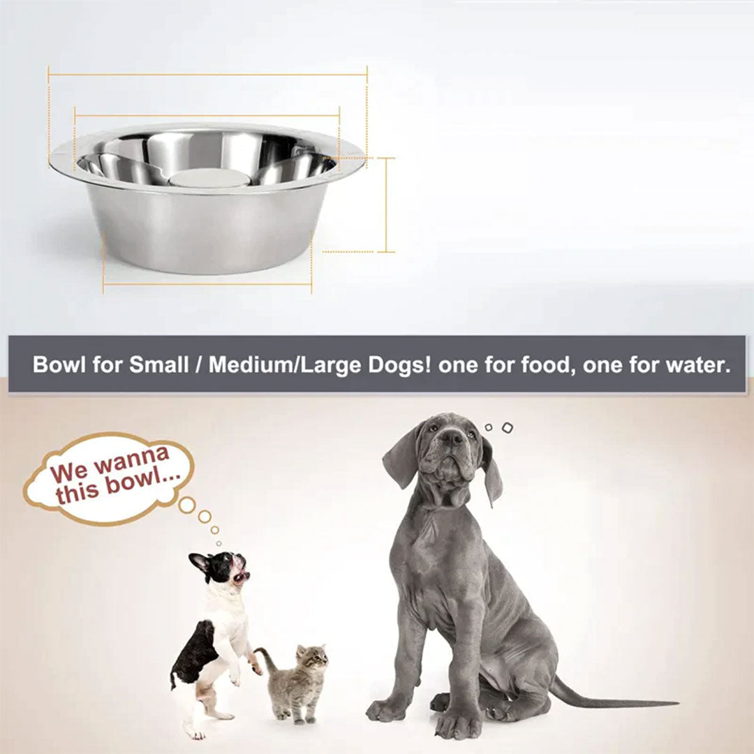 PetAffairs Stainless Steel Slow Feeder Dog Bowls