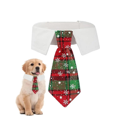 PetAffairs Christmas Red Plaid Elegant Bow Collars