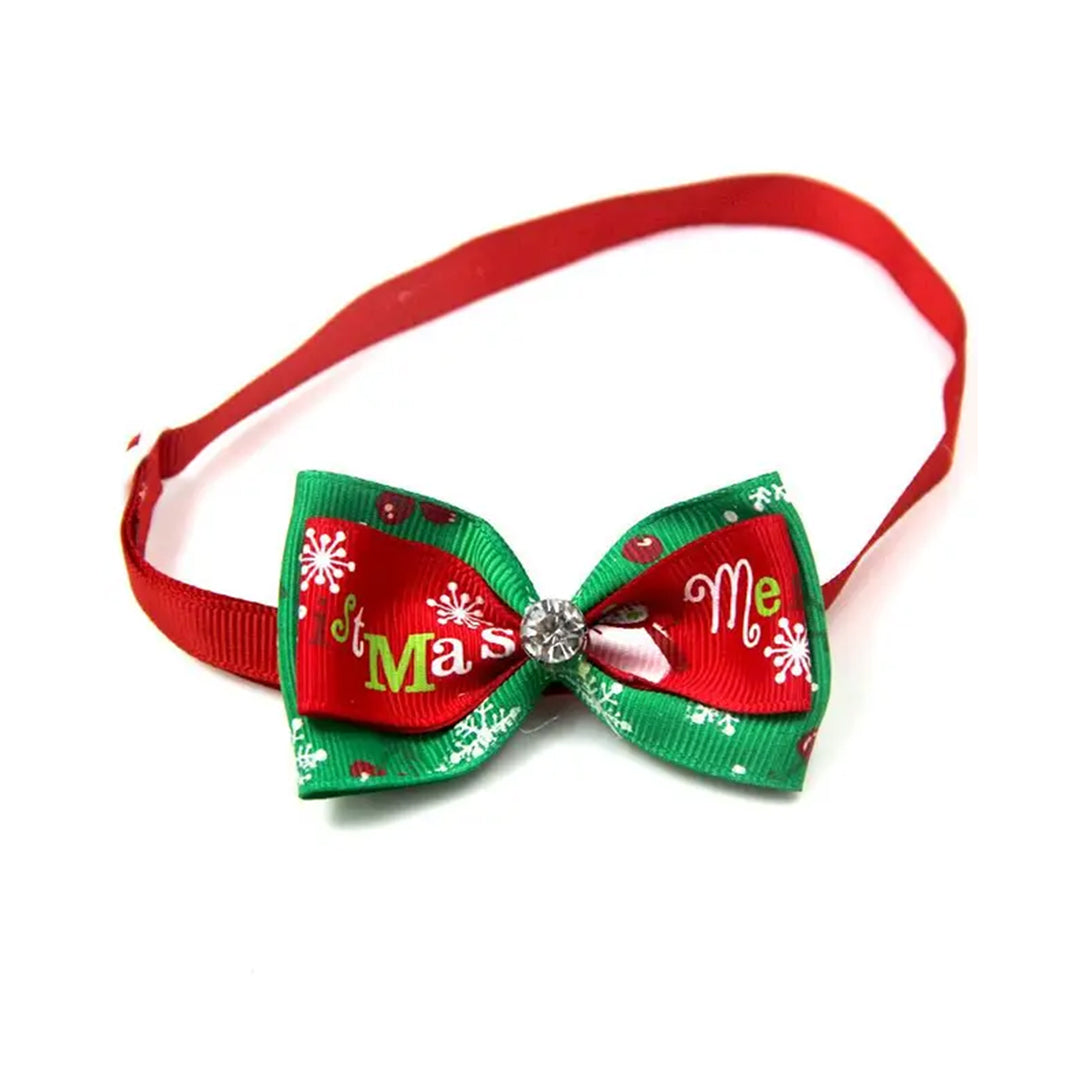 PetAffairs Adjustable Bow Tie Neck Strap Christmas Pet Collar