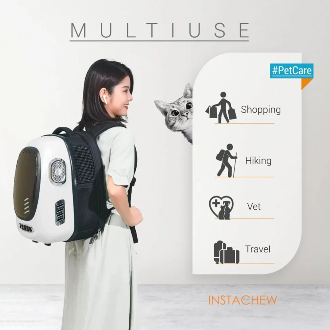 PetAffairs App Enabled 5V USB Portable Outlet Carrier Smart Backpack