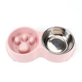 PetAffairs Quality Stainless Steel Slow Feeder Double Dog Bowl