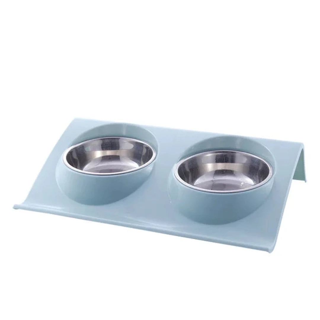 PetAffairs High Station Stainless Steel Double Dog Bowl