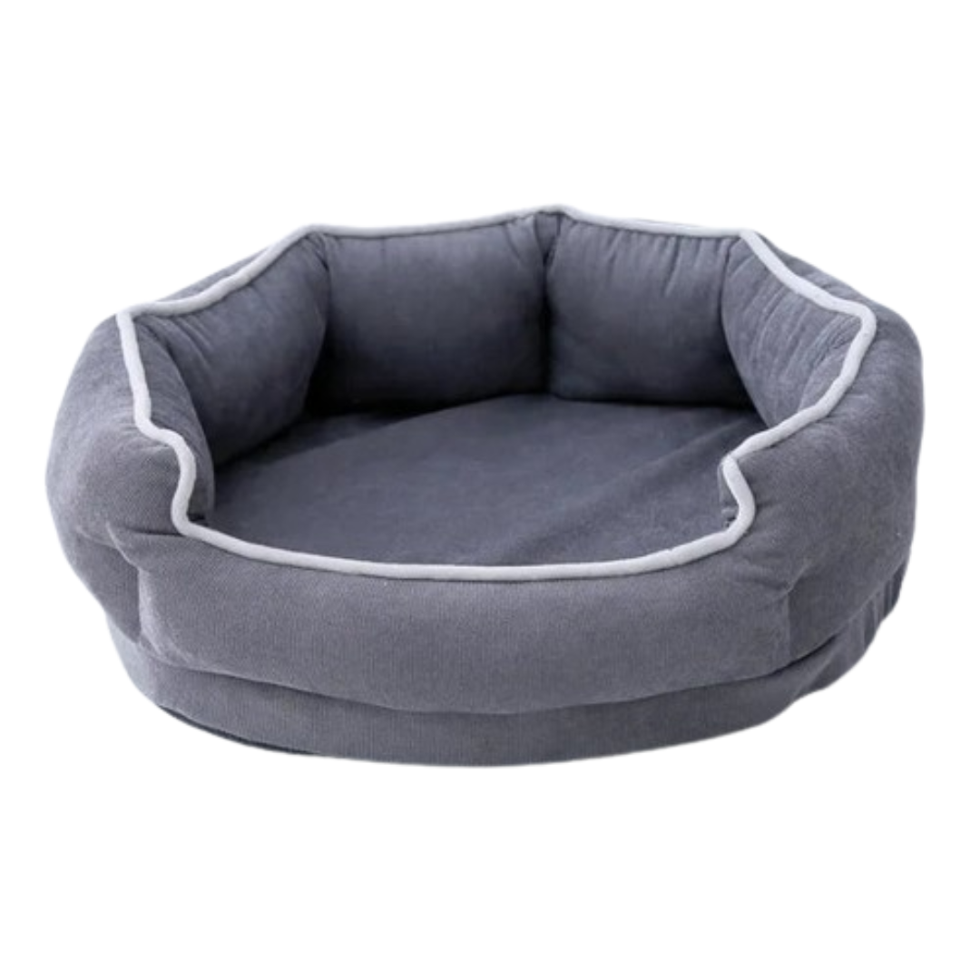 PetAffairs Soft Sponge Removable Corduroy Round Pet Bed