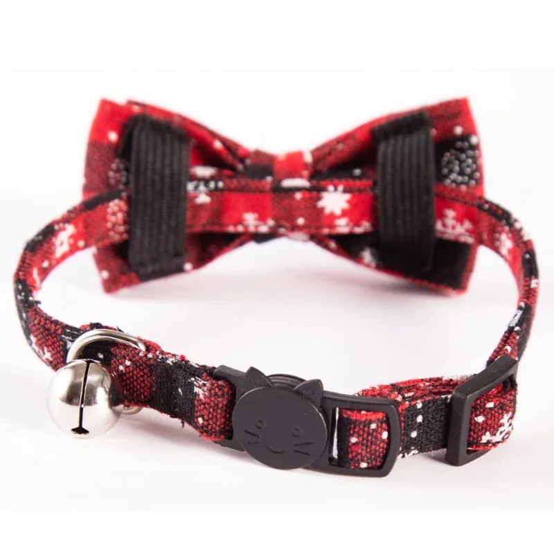 PetAffairs Festive Plaid Cat Collar with Bowtie