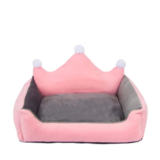 PetAffairs Washable And Soft Plush Crown Pet Bed