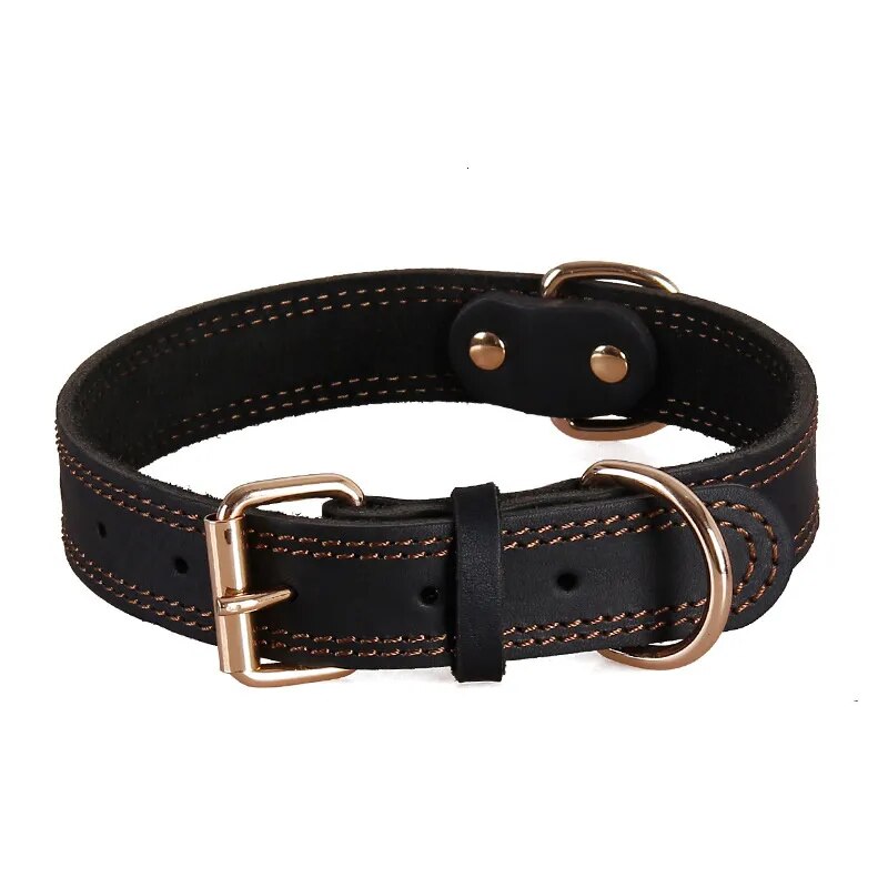 Stylish and Durable Leather Dog Collar with Personalized Engraving