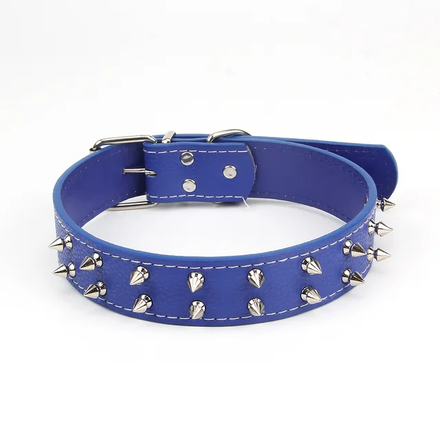 PetAffairs Fierce Spiked and Studded Leather Dog Collar