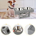 PetAffairs Adjustable Stainless Steel Elevated Pet Bowl