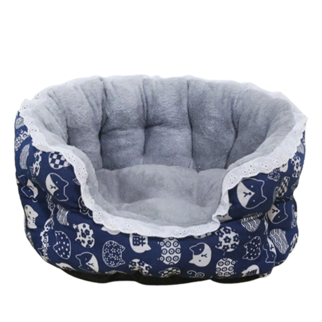 PetAffairs Warm and Cozy Winter Lace Pet Bed