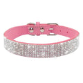 PetAffairs Rhinestone Adjustable Leather Collar for Pets