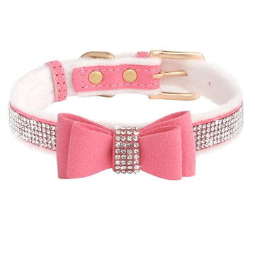 PerAffairs Crystal Pet Collar with Bowknot For Pets