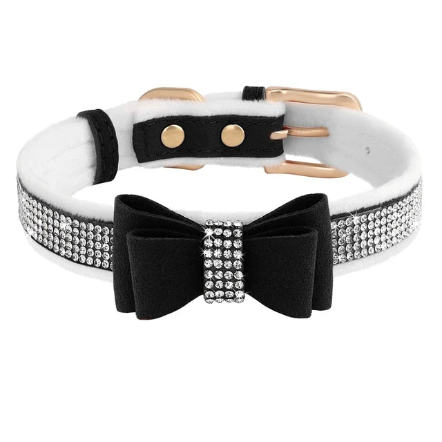 PerAffairs Crystal Pet Collar with Bowknot For Pets